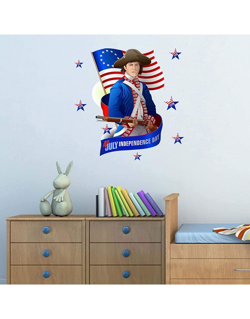 Syneyper American Independence Memorial Day Decorations A Wall Stickers for Windows Independence 45 * 60cm On Day Sheet Wall Sticker Colour One Size - BO65GWYAP