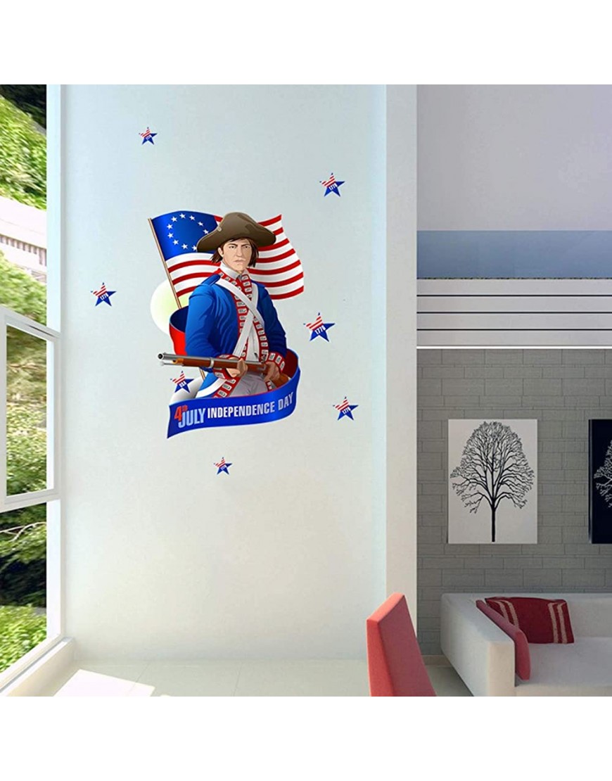 Syneyper American Independence Memorial Day Decorations A Wall Stickers for Windows Independence 45 * 60cm On Day Sheet Wall Sticker Colour One Size - BO65GWYAP