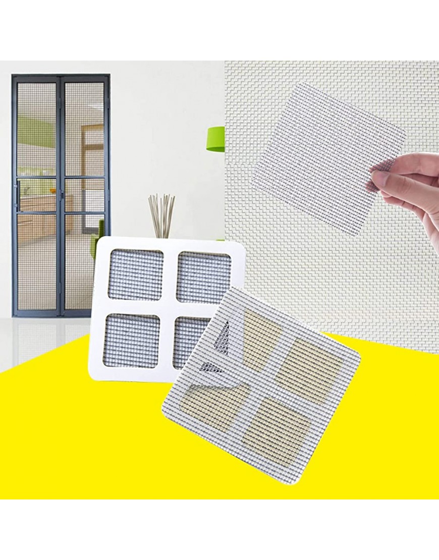 UPhost8 Mosquito Window 6PC Insect Adhesive Repair Screen Sticker Door Fly Patch Net Avoid Patch Window Sticker Screen Window Repair Stickers Stickers Set White One Size - BUTD4X0MV