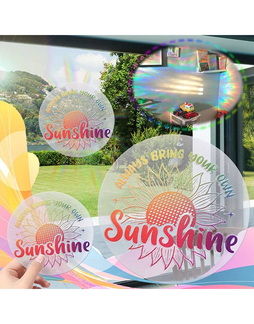 Wall Stickers Rainbow Window Mirror Sticker DIY Window Decal Bedroom Decoration for Home Decor Rainbow Air Blaster Photography Multicolor One Size - BX52ZV9Z4