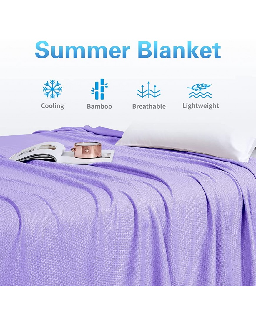 Lukeight Cooling Summer Blanket for Kids Cool Lightweight Bamboo Blanket for Hot Sleepers Comfortable All Season Thin Blanket Absorbs Body Heat for Hot Flashes 30x39inches Purple - BIH16SR2O