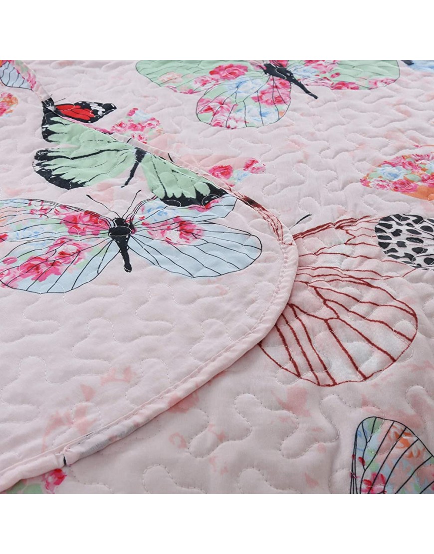 MarCielo 2 Piece Kids Bedspread Quilts Set Throw Blanket for Teens Boys Girls Bed Printed Bedding Coverlet Butterfly A72 Twin - B9XZD7ZVU
