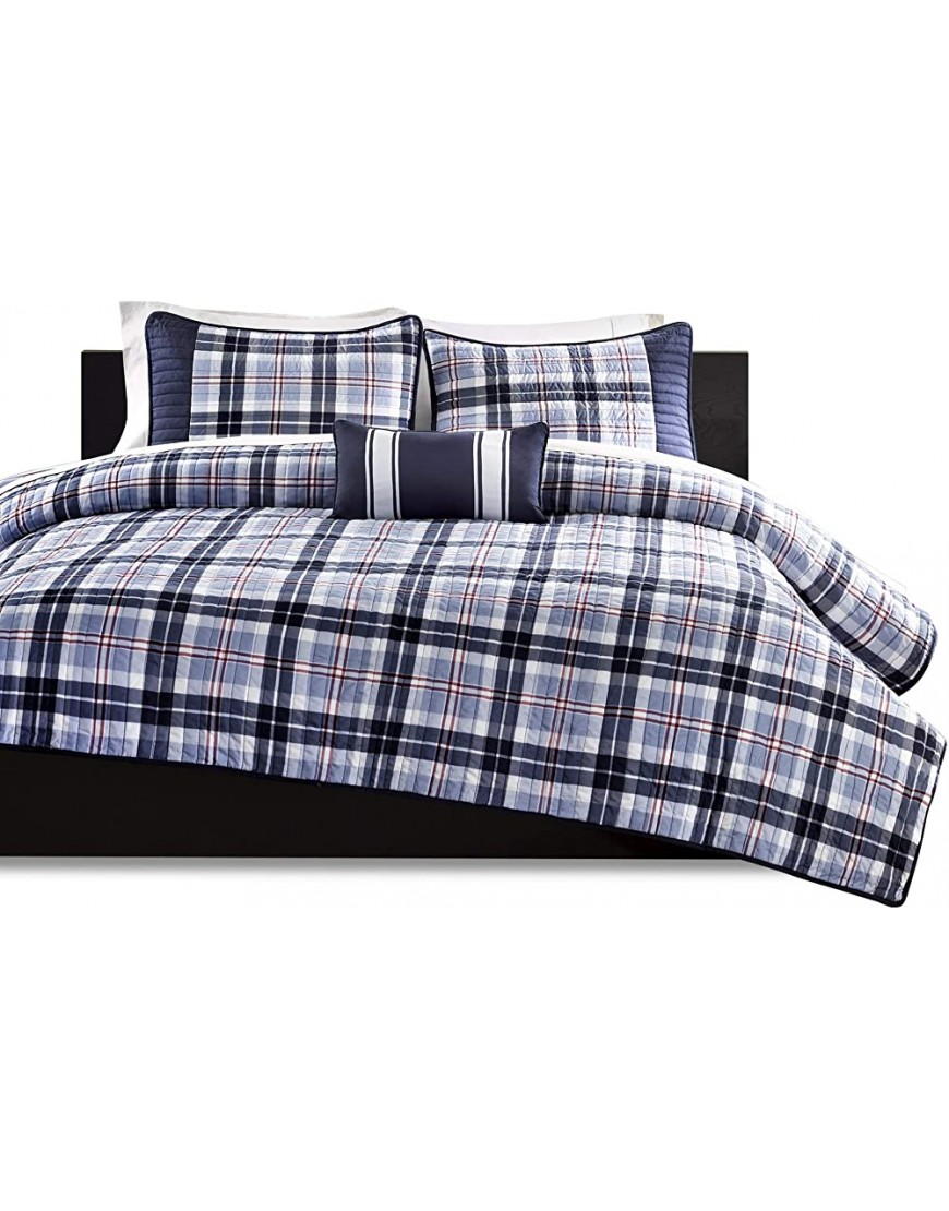 Mi Zone Cozy Quilt Set Casual Modern Design All Season Teen Bedding Coverlet Bedspread Decorative Pillow Boys Bedroom Décor Twin Twin XL Elliot Blue 3 Piece - BVF2ENLEE