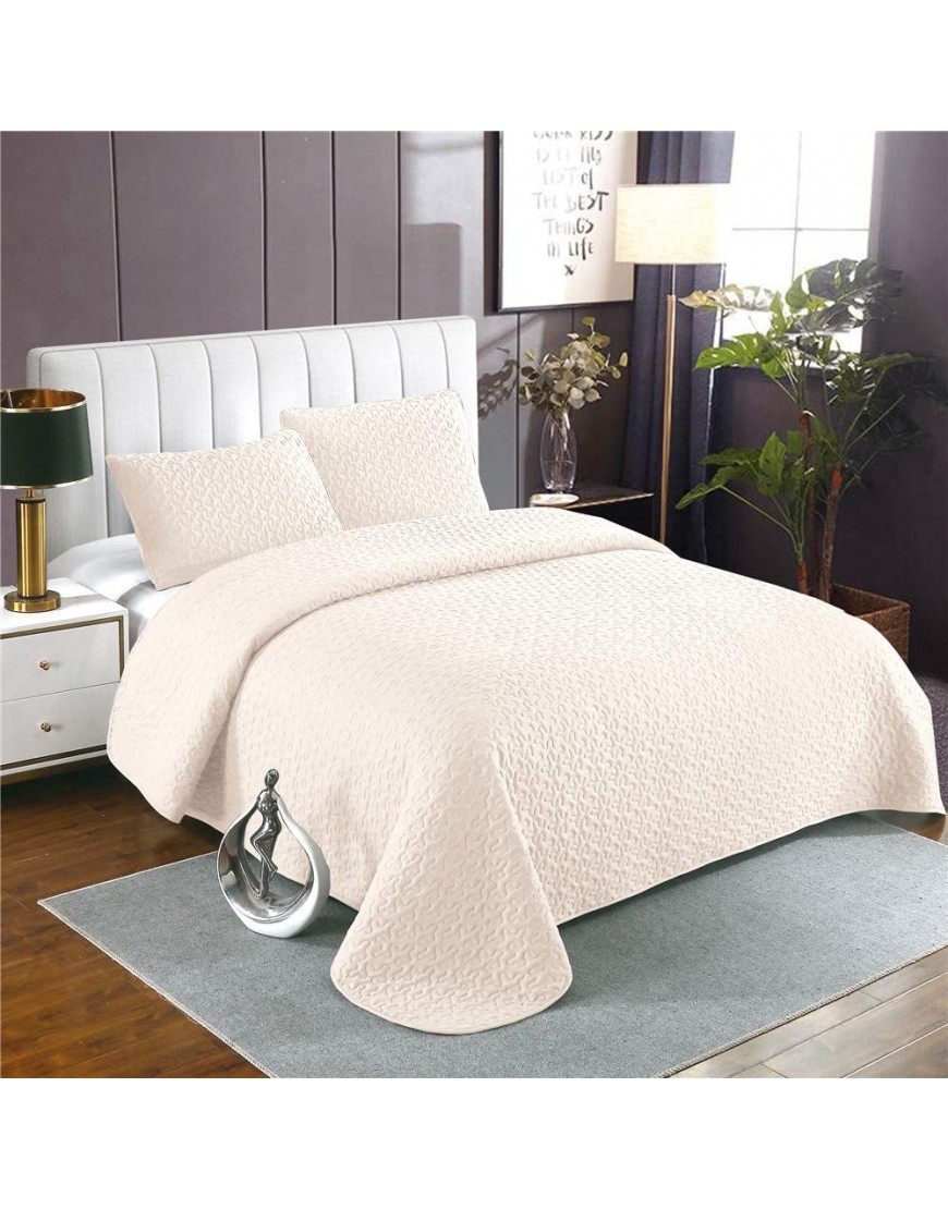 OmyHome Bedspreads Twin Size Coverlet Ivory Quilt Set Lightweight Summer Quilts Soft Kids Bed Spread 2-Piece Includes 1 Quilt 1 Shams - BO6PEOM64