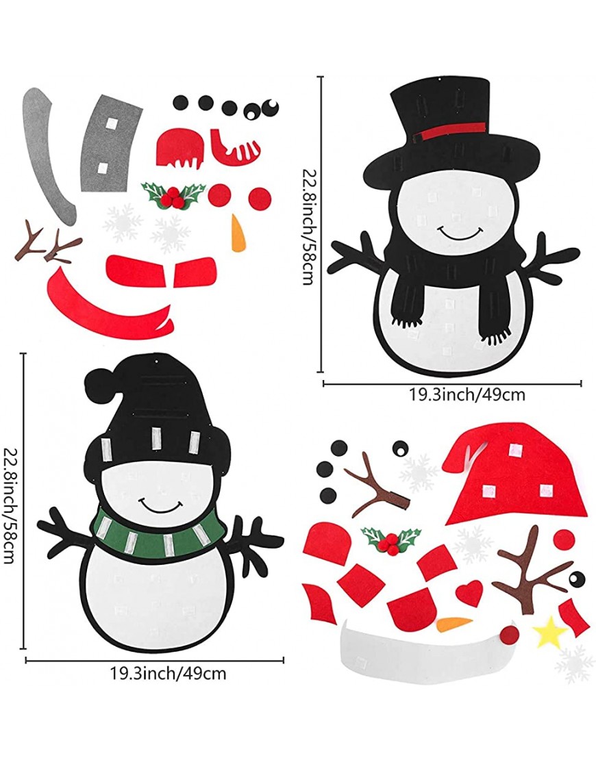 2 Pack DIY Felt Snowman Games Set for Kids Christmas Craft Kit Wall Hanging Xmas Gifts for Christmas Decorations - BEGS51VZ0