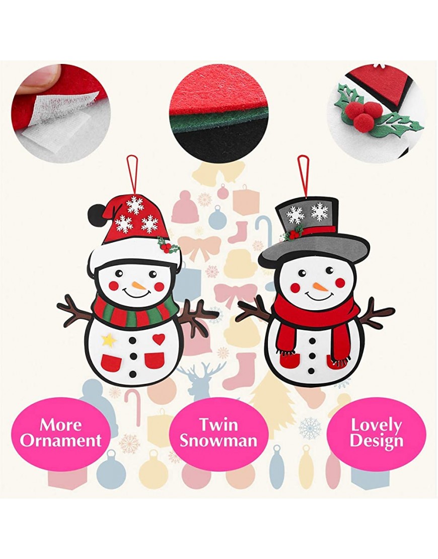 2 Pack DIY Felt Snowman Games Set for Kids Christmas Craft Kit Wall Hanging Xmas Gifts for Christmas Decorations - BEGS51VZ0