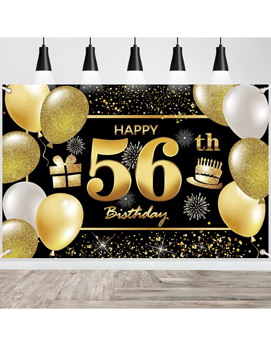 56th Happy Birthday Banner Birthday Decorations for Men Birthday Party Decorations Birthday Backdrop - BE1J4ILVJ