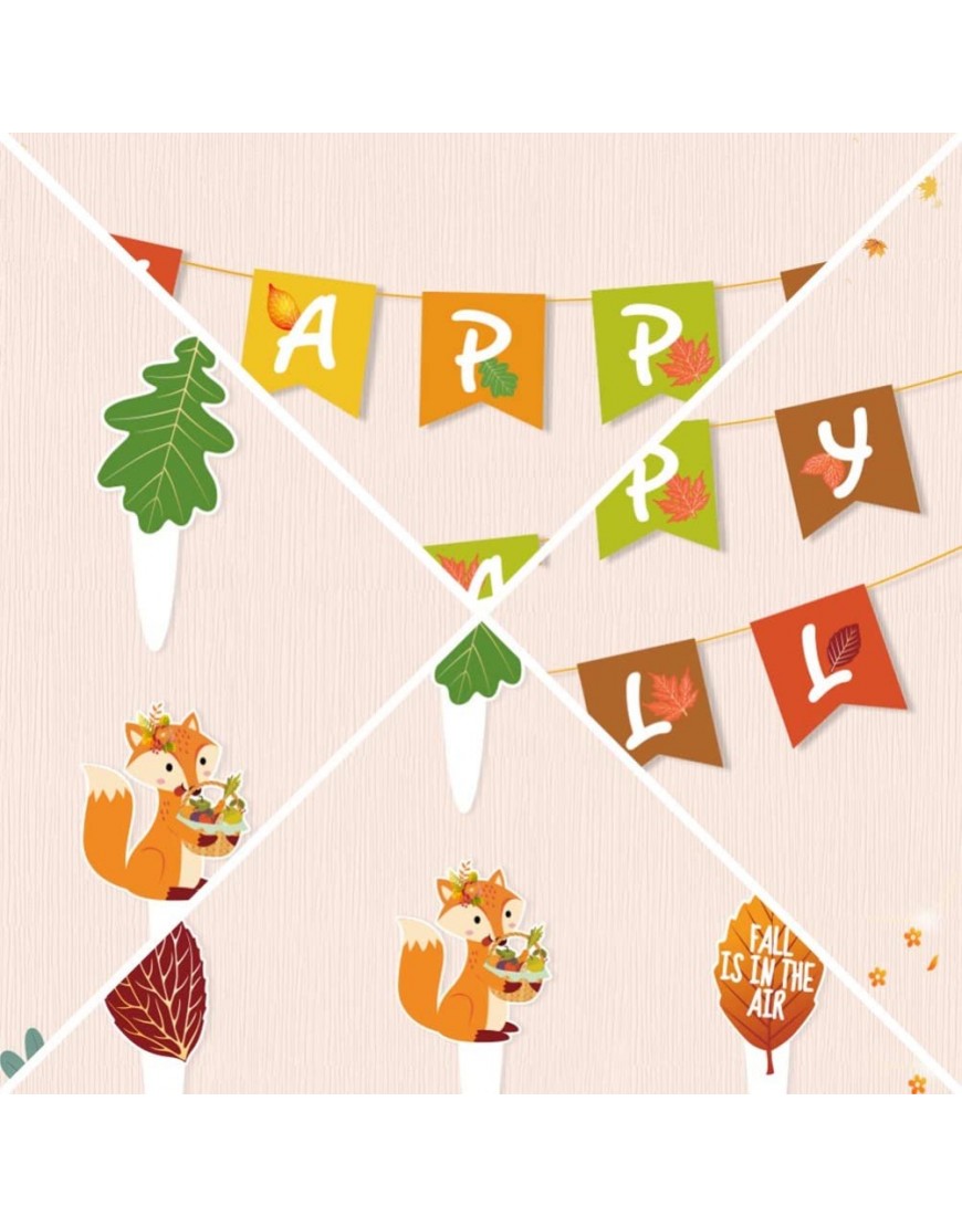 ABOOFAN Happy Fall Banner and Thanksgiving Party Garland Dessert Cake Fruit Picks Decorations - BKF9WWHXR