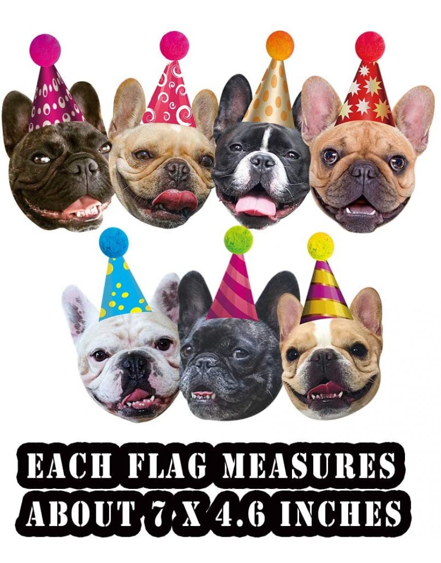 Dog Birthday Garland Funny French Bulldog Face Portrait Birthday Banner Bday Bunting Decoration… - BSJ9VHAA3