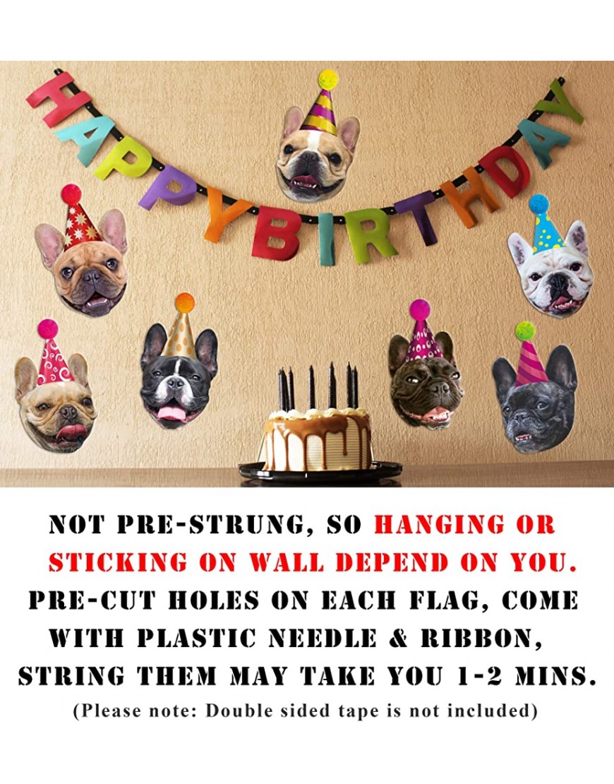 Dog Birthday Garland Funny French Bulldog Face Portrait Birthday Banner Bday Bunting Decoration… - BSJ9VHAA3