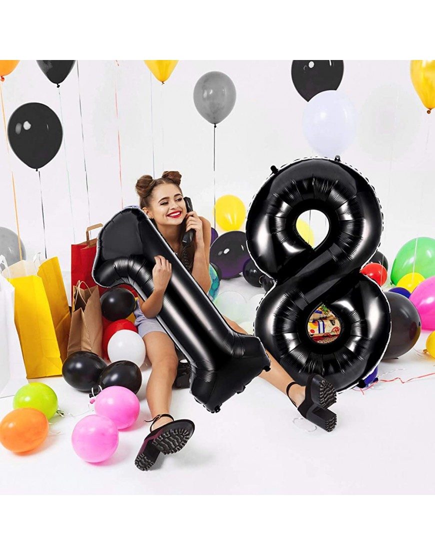 FFNIU 40 Inch Black Number Balloons Digit Helium Foil Birthday Party Balloons Number 0 - B284CK7CO