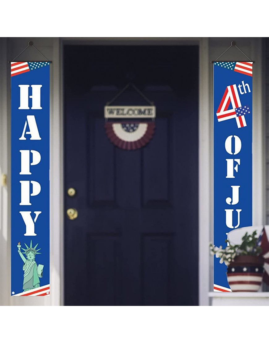 Memorial Day Porch Sign Patriotic 4th of July Banner for Front Door Beacuse of the Hanging Flag Independence Day Memorial Day Holiday Wall Dceor Indoor Outdoor Party Supplie Skinny G One Size - BE3V4ZA91