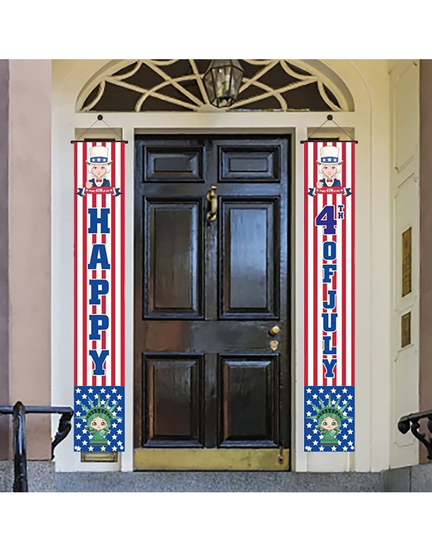 Memorial Day Porch Sign Patriotic 4th of July Banner for Front Door Beacuse of The Hanging Flag Independence Day Memorial Day Holiday Wall Dceor Indoor Outdoor Party Chandelier Crystals E One Size - BSXB32BS0