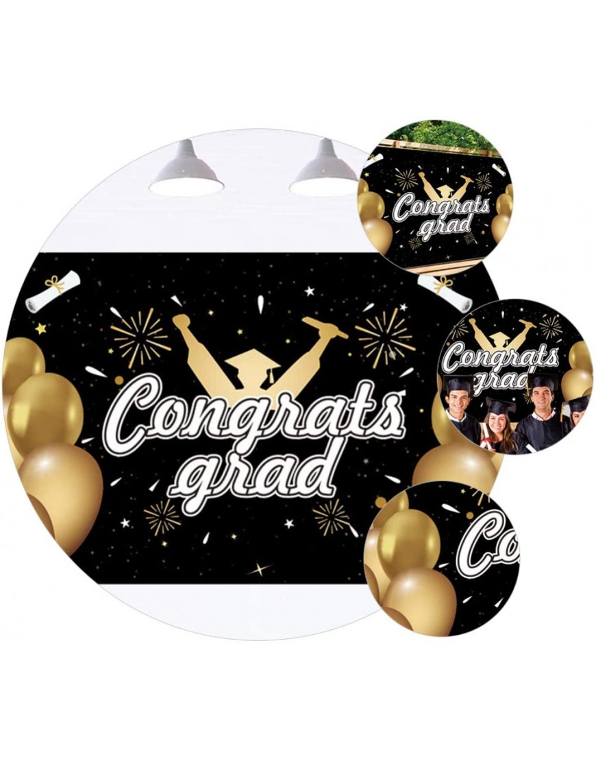 NUOBESTY 2021 Graduation Banner Polyester Congrats Grad Balloon Photography Backdrop Graduation Party Decoration Supplies Graduation Party Photo Prop - BO080TR51