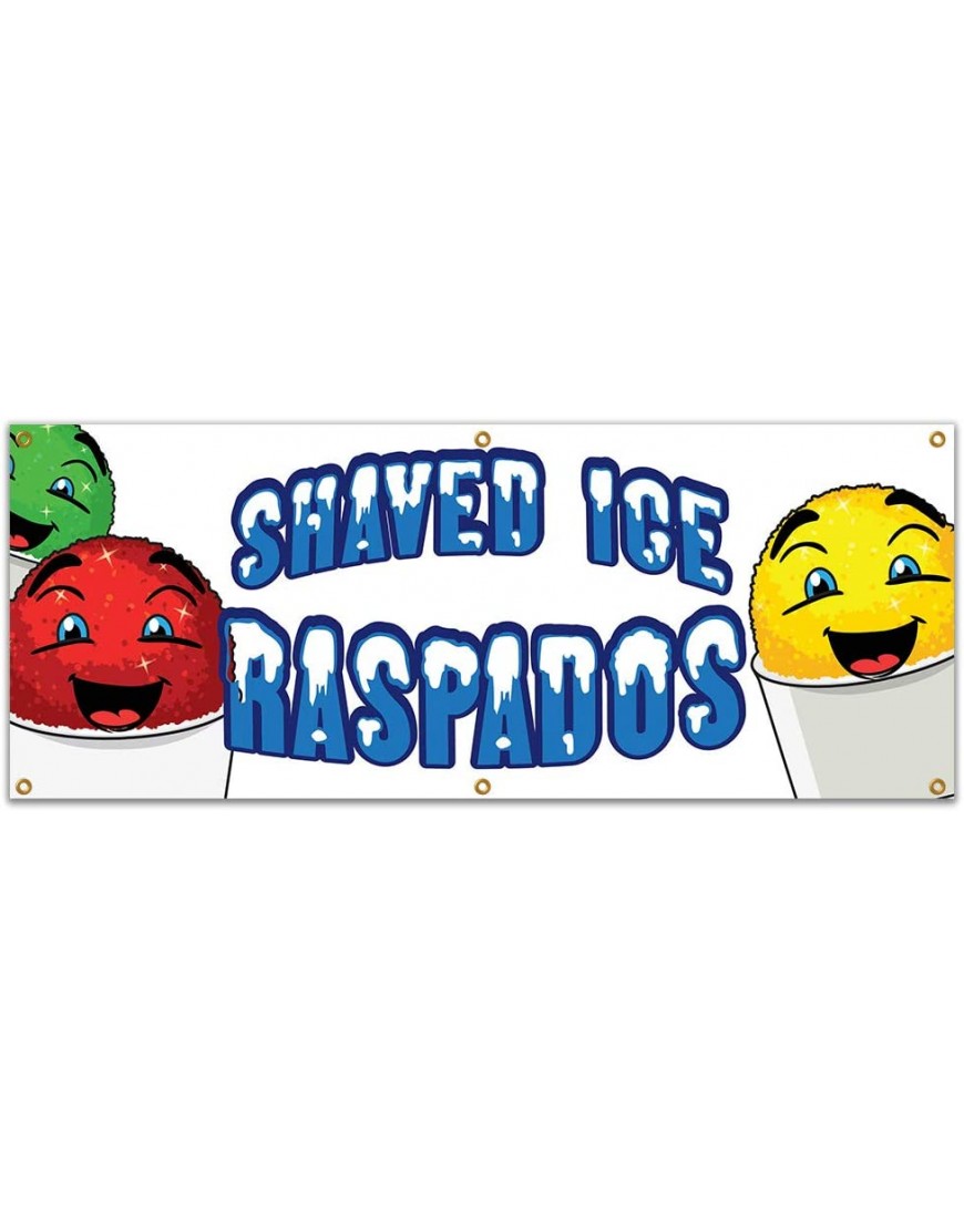 SignMission Shaved Ice Raspados 72 Banner Concession Stand Food Truck Single Sided Size: 24 X 72 - BJT31289Y