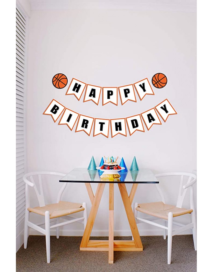 Silvima Basketball Birthday Banner | Basketball Theme Happy Bday Bunting Sign Basketball Party Decoration - BO6BZL5KR