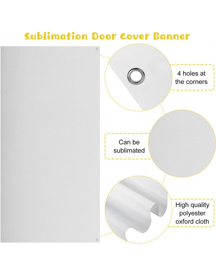 Sublimation Blank Banners and Signs Sublimation Large Oxford Door Cover Banner DIY Solid House Garden Decorative Banner for Birthday Wedding Party Hang Signs DIY Banner Signs 73 x 35 Inches - B5HCF5YYX