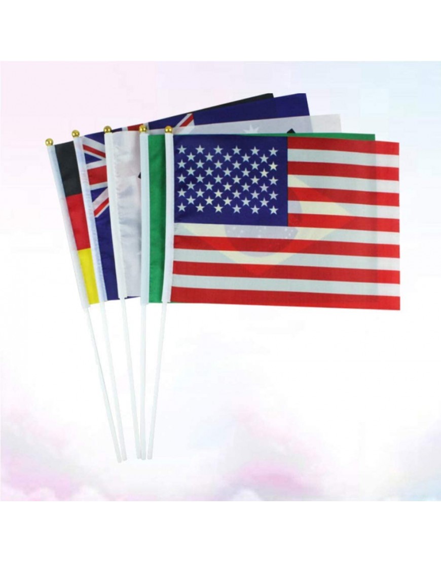 Veemoon 40PCS 40 Countries International World Stick Flag Hand Held Small Mini National Pennant Flags Banners On Stick Party Decorations for World Cup Bar - BB84Z703T