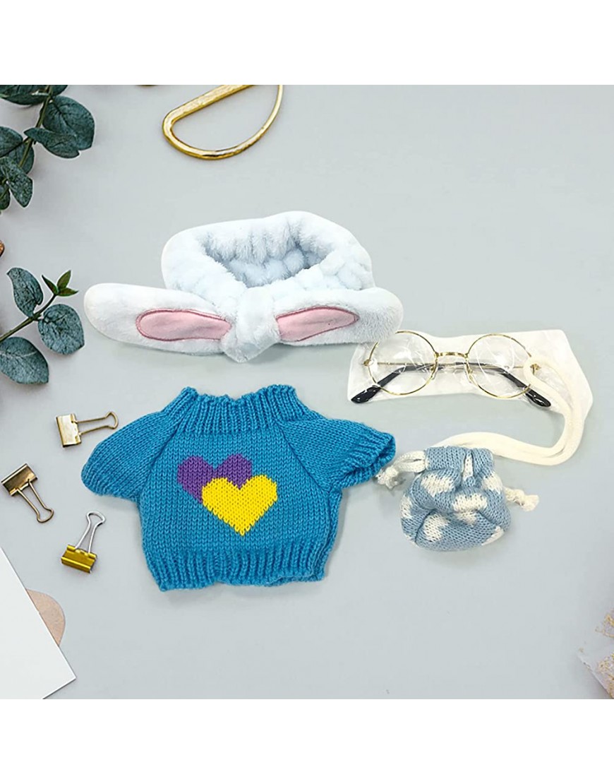 Set Clothes Children's Sweater for Girls Up Backpack with Glasses Clothes Dress Lalafanfan for 30cm Multicolor E - B3HR0C0P3