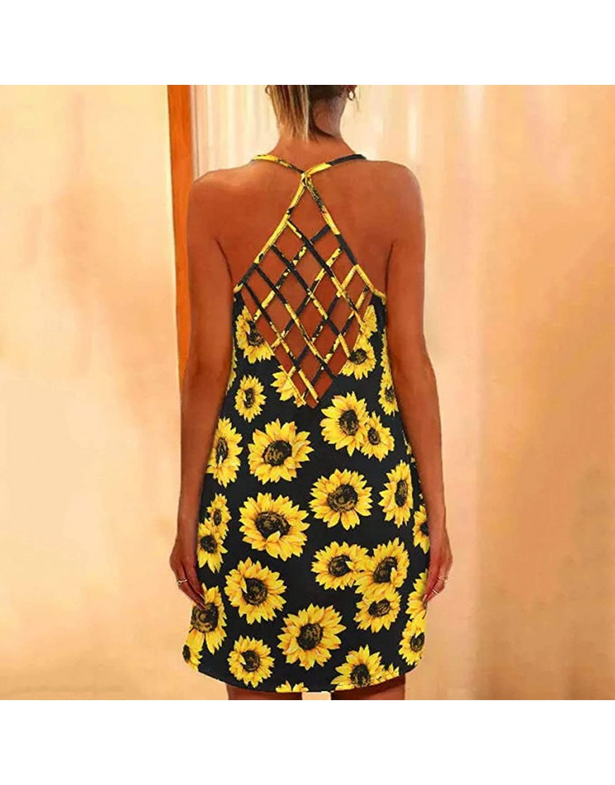 Womens Maxi Dresses Casual Sleeveless Long Dresses Plus Size Sundress Fashion Print Summer Beach Dress with Pockets - B1BHG4ZHZ