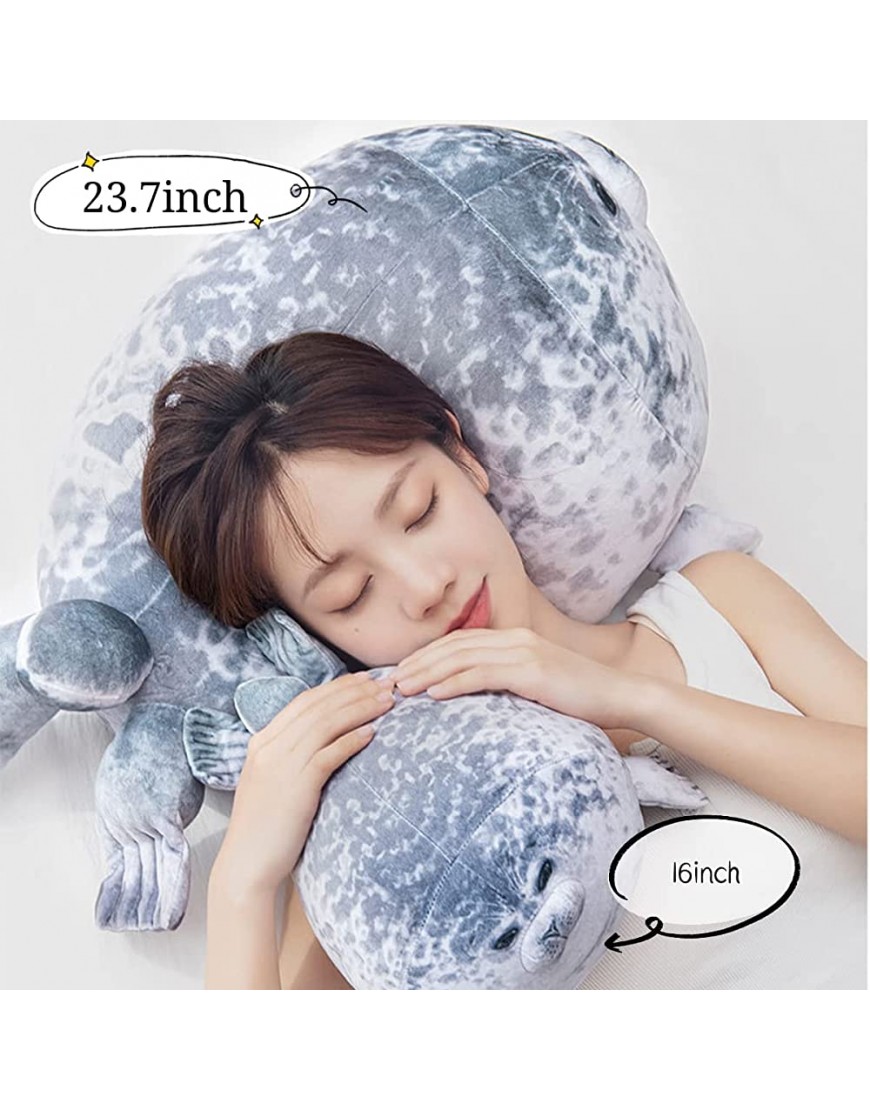 23.7 inch Large Seal Plush Pillow: Soft Stuffed Animal Toy ,Chubby Blob Seal Plushie for Boys Girls Cute Room Decor Ocean Animals Pillow for Bed Sofa Kids Gifts for Birthday,Valentine,Christmas - BHLTG7ZO2