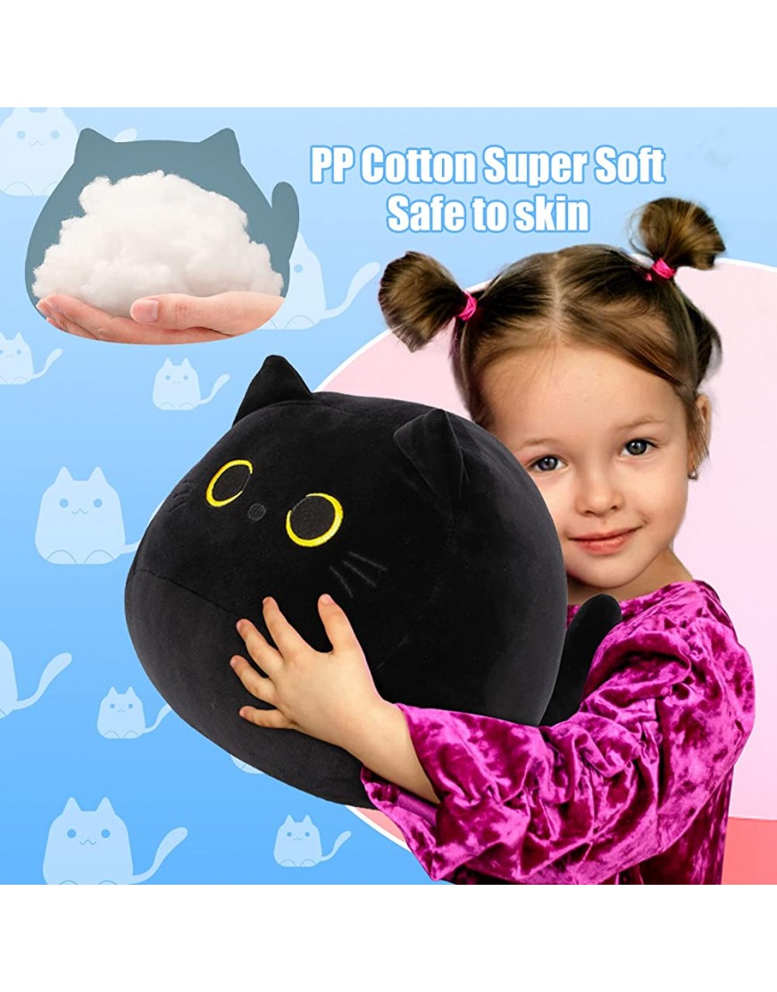 Black Cat Plush Toy 14 Black Cat Stuffed Animal Soft Big Cat Plush Pillow Gifts for Kids Boys Girls Girlfriend - BW122OR48