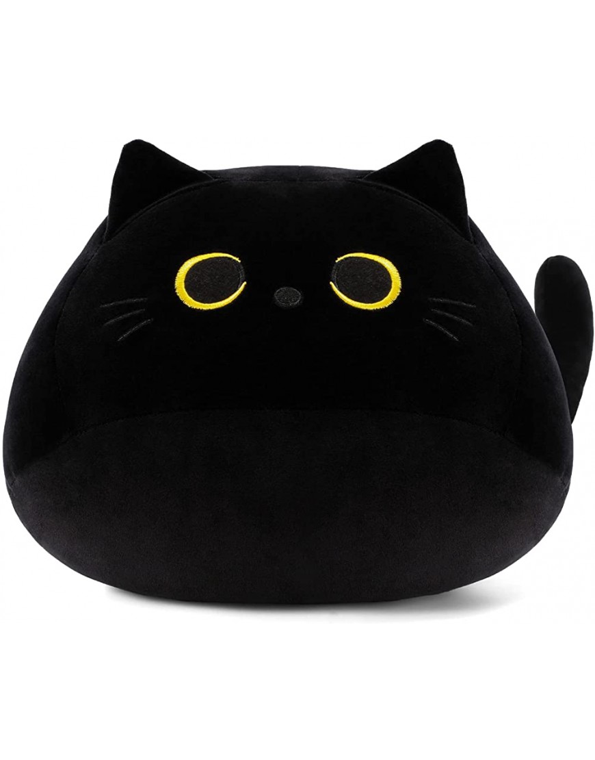 Black Cat Plush Toy 14" Black Cat Stuffed Animal Soft Big Cat Plush Pillow Gifts for Kids Boys Girls Girlfriend - BW122OR48