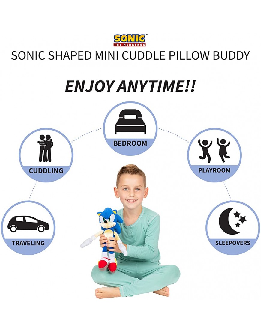 Franco Kids Bedding Super Soft Plush Mini Cuddle Pillow Buddy One Size Sonic The Hedgehog Anime - B903VM0HB