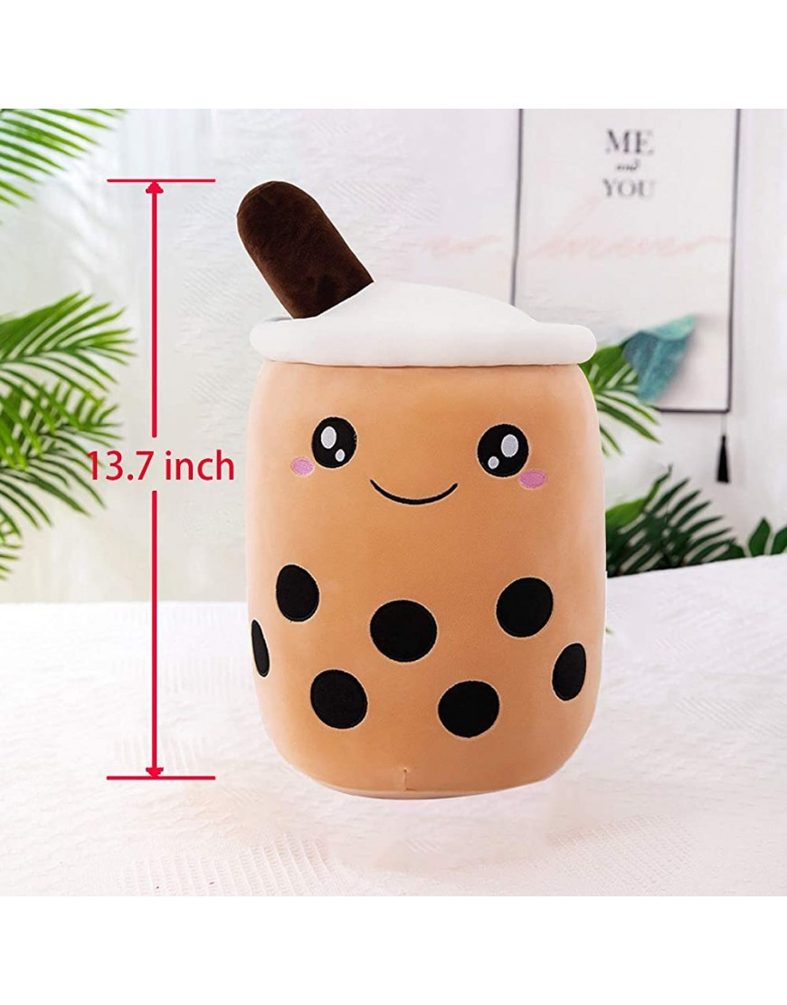 MDXMY 13.7 Inch Boba Tea Plush Stuffed Toy Brown Pearl Milk Tea Bubble Plush Pillow Home Soft Hug Pillow Gifts Brown 13.7 inches - BKGG6ZM2W