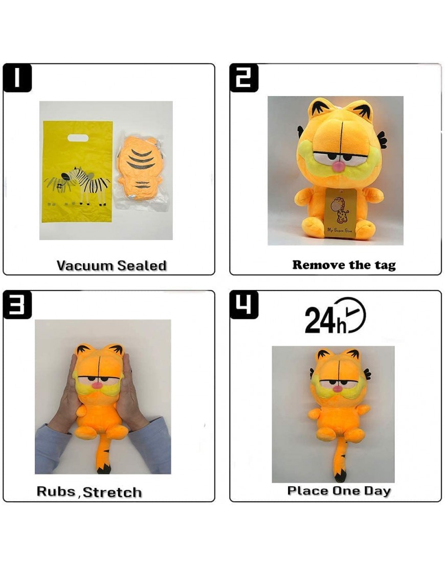 My Super Star Cute Garfield The Cat Plush Dolls Gifts Toys Plush Pillows Boys Girls Yellow Cat Animal Cartoon Figures 25 cm - BUE9WXP7C