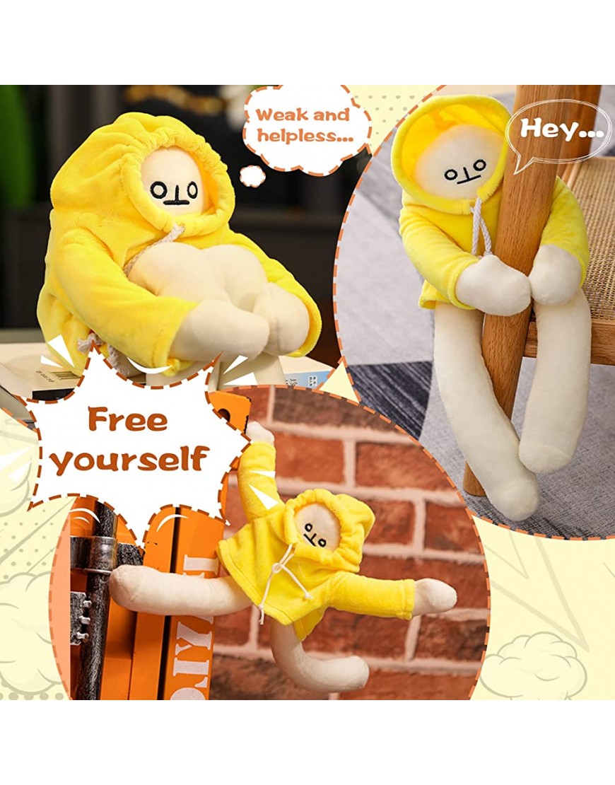 Plush Banana Man Toys,Weird Banana Stuffed Animals Doll with Magnet,Funny Changeable Plush Pillow Decompression Toy Gifts for Boys Girls Birthday Party Christmas - B4ECK0JKK