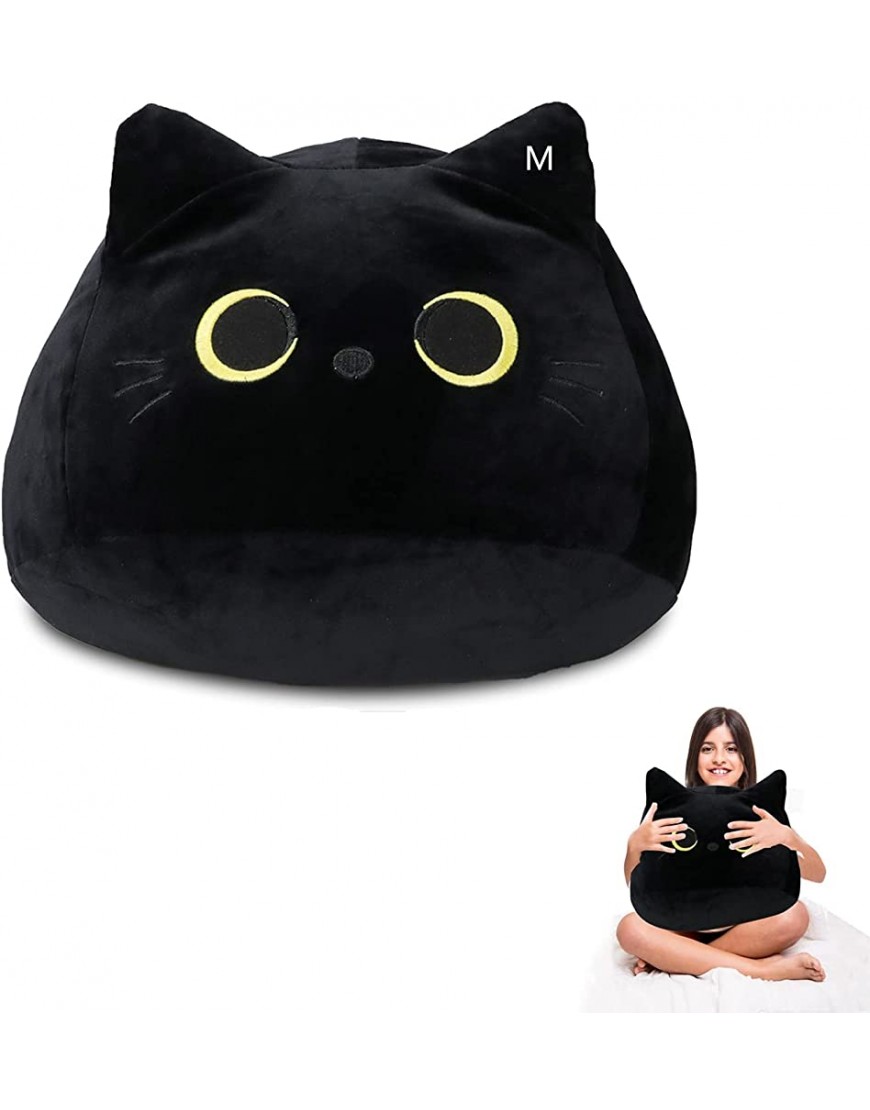 Plush Toy Black Cat Cat Plush Toy Pillow Creative Cat Shape Pillow Cute Cat Plush Toy Gift for Girl Boy Girlfriend M - B9G7AZS4N