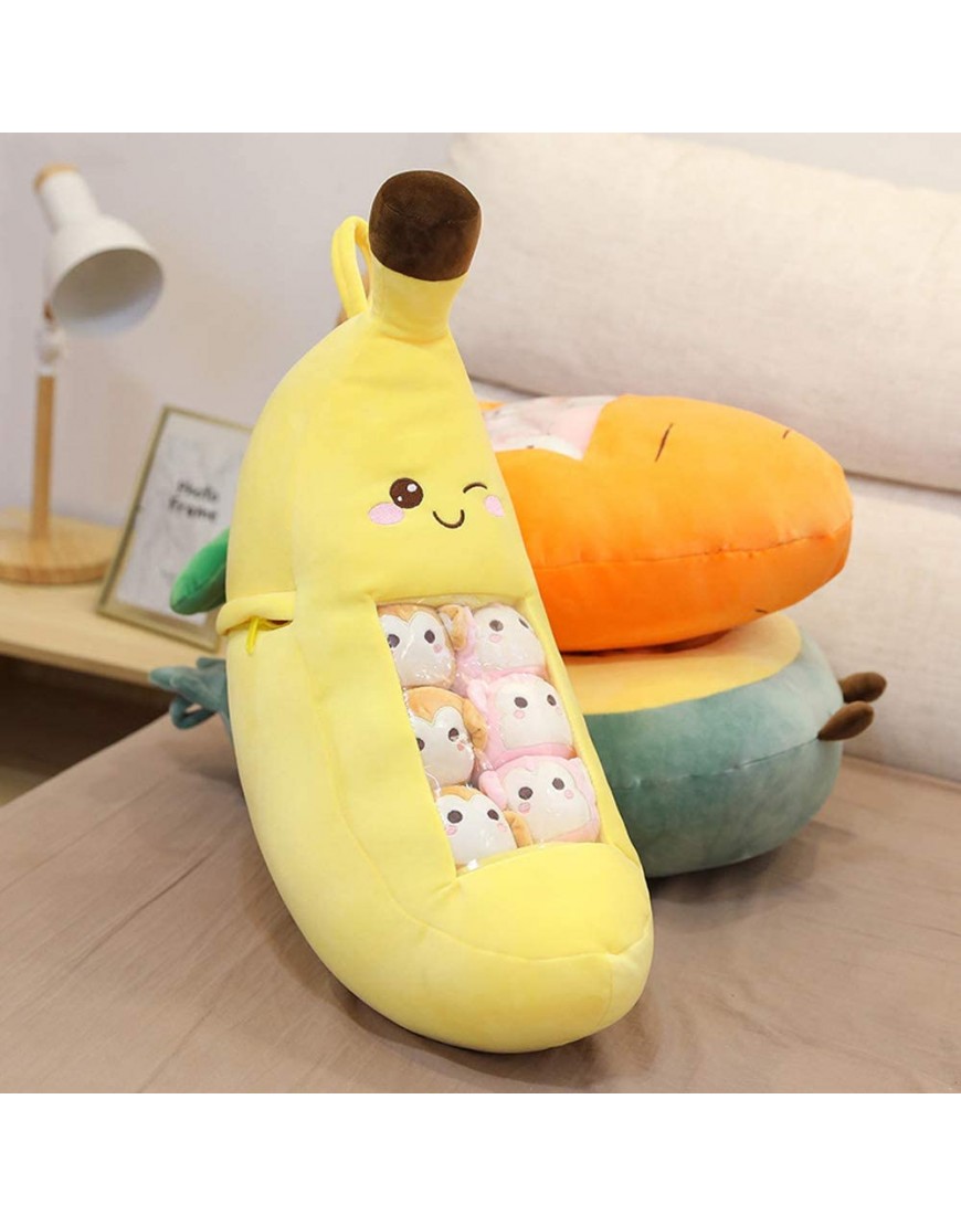 Throw Pillow Fruit Stuffed Toys Banana Plush Pillow Removable Fluffy Creative Gifts for Kids Halloween Christmas Decorative Doll Toy Gift - BUL5FUXPZ