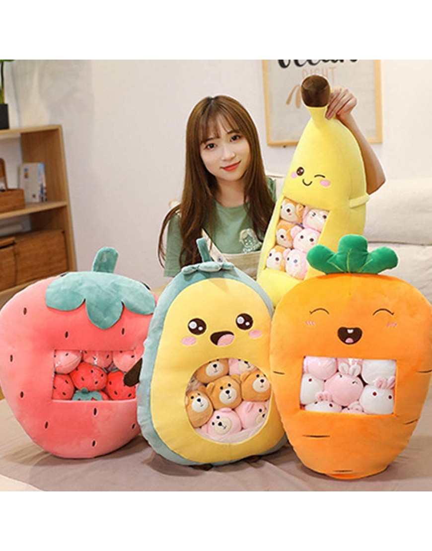 Throw Pillow Fruit Stuffed Toys Banana Plush Pillow Removable Fluffy Creative Gifts for Kids Halloween Christmas Decorative Doll Toy Gift - BUL5FUXPZ