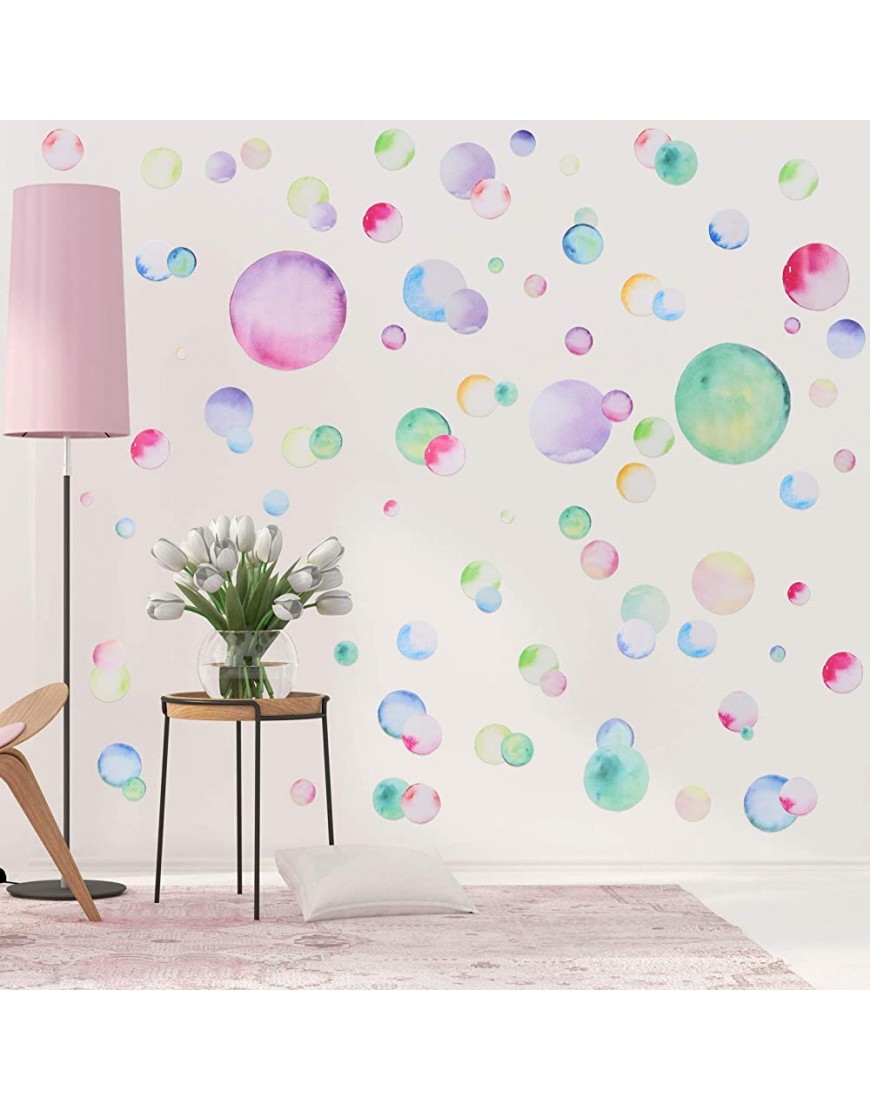 150 Pieces Colorful Polka Dot Wall Stickers PVC Polka Dots Circle Wall Stickers Rainbow Wall Stickers Removable Multi-Color Circle Watercolor Wall Sticker for Kids Girls Bedroom Light Color - BNEI8DZVS