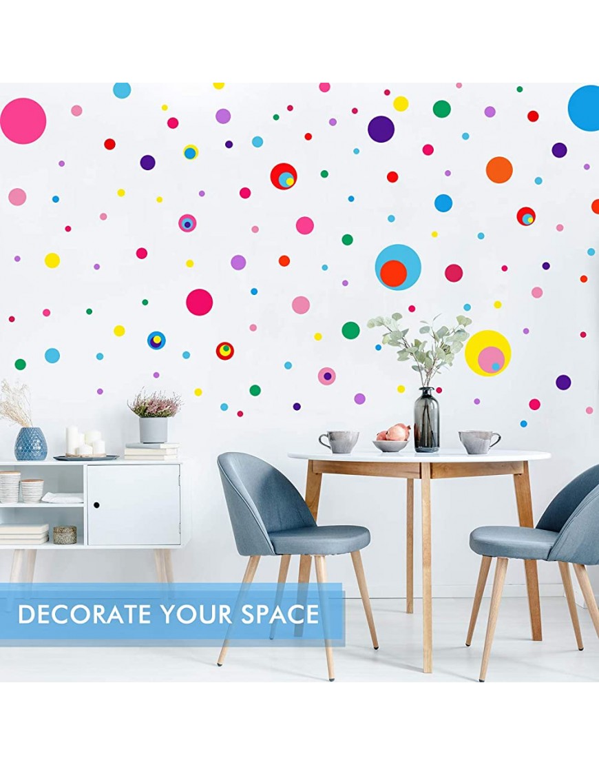 264 Pieces Polka Dots Wall Sticker Circle Wall Decal for Kids Bedroom Living Room Classroom Playroom Decor Removable Vinyl Wall Stickers Dots Wall Decals 8 Different Size 12 Colors - BW68D6TBZ