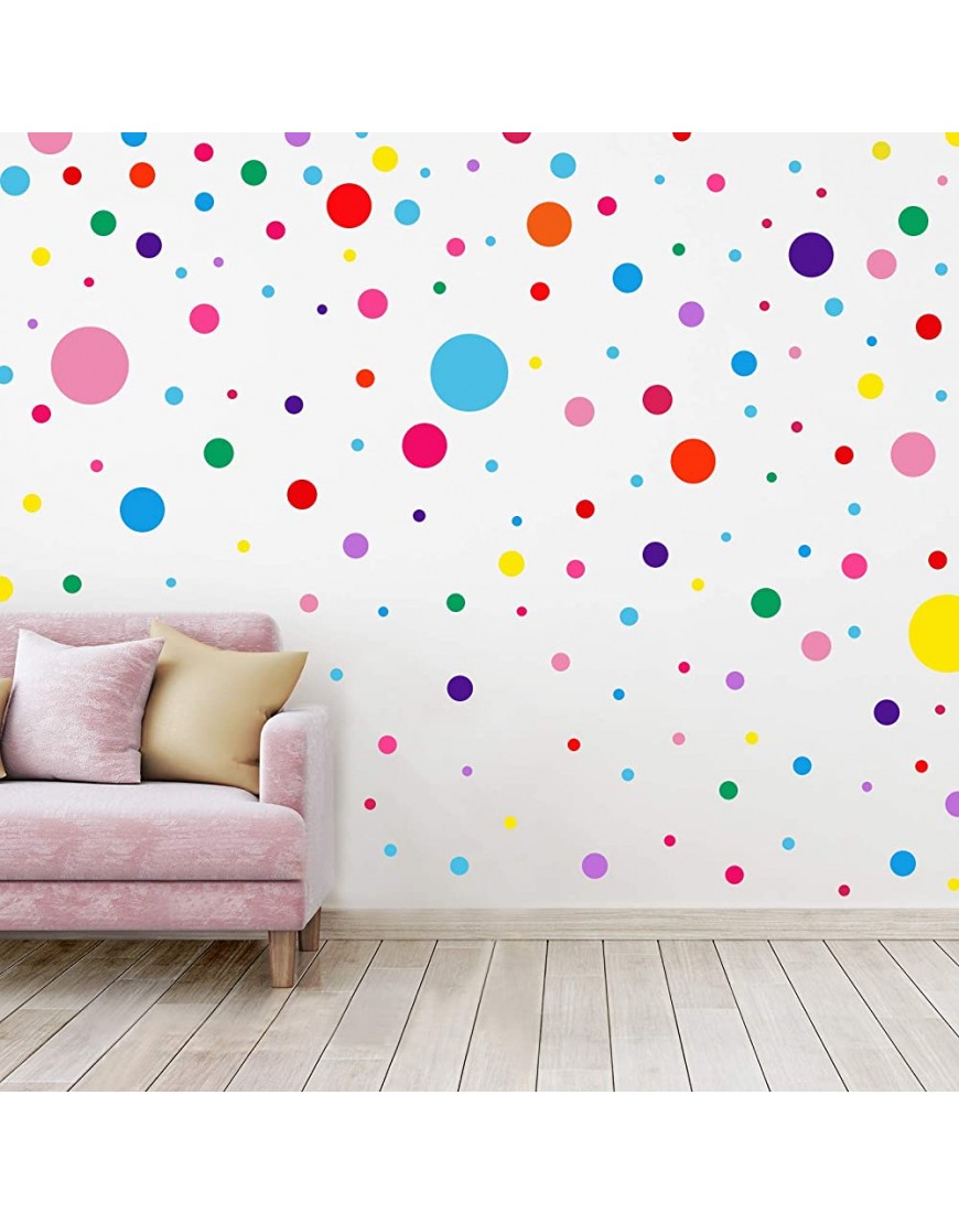 264 Pieces Polka Dots Wall Sticker Circle Wall Decal for Kids Bedroom Living Room Classroom Playroom Decor Removable Vinyl Wall Stickers Dots Wall Decals 8 Different Size 12 Colors - BW68D6TBZ
