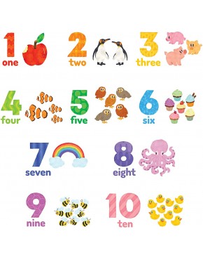 DECOWALL DS-2020 Numbers Wall Stickers Wall Decals Peel and Stick Removable Wall Stickers for Kids Nursery Bedroom Living Room - BM6BIEB6N