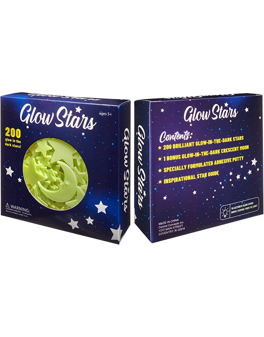 Deluxe 200 Count Glow Stars 200 Glow in The Dark Stars Ceiling Stars with Bonus Moon Stocking Stuffers for Kids Room Decor - BF4W1A0JA