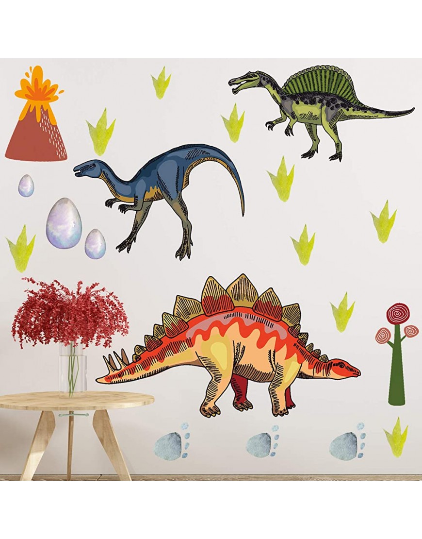 Dinosaur Wall Decals for Boys Room Watercolor Dinosaur Wall Stickers for kids Bedroom,Large Dinosaur Wall Decor Decorations for Nursery Living Room,Classroom Wall Art Sticker,Kids Birthday Christmas Gift - BD5AGS4HY