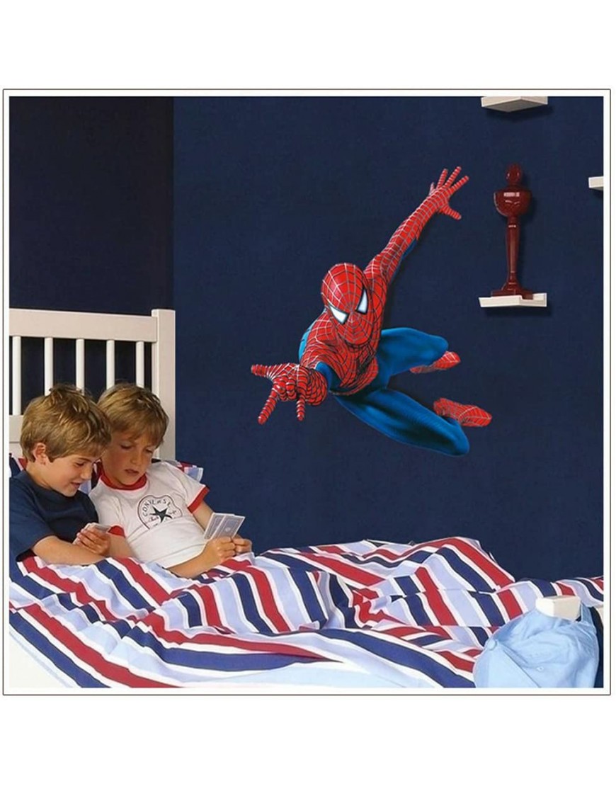 FJIANWEI Superhero Wall Stickers 3D Spiderman Removable PVC Wall Decals Decoration Boys Bedroom Living Room for Kids Nursery（23.6x35.4 Inch） - B2WE2SPZA