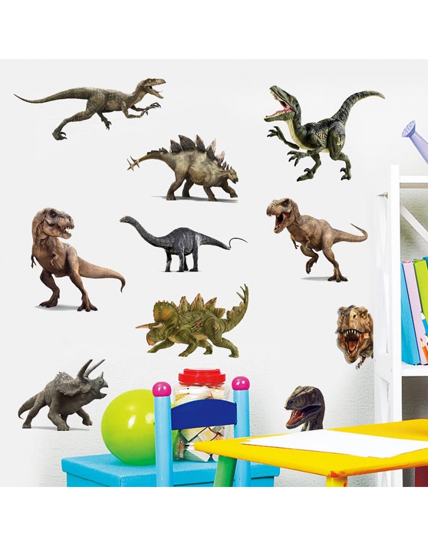 Kiddle 3D Watercolour Dinosaur Kids Wall Stickers Peel and Stick Removable Wall Decals for Kids Nursery Bedroom Living Room - B73H3K6CA