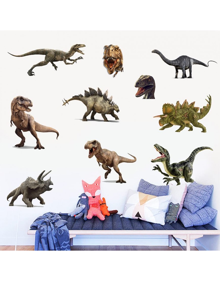 Kiddle 3D Watercolour Dinosaur Kids Wall Stickers Peel and Stick Removable Wall Decals for Kids Nursery Bedroom Living Room - B73H3K6CA