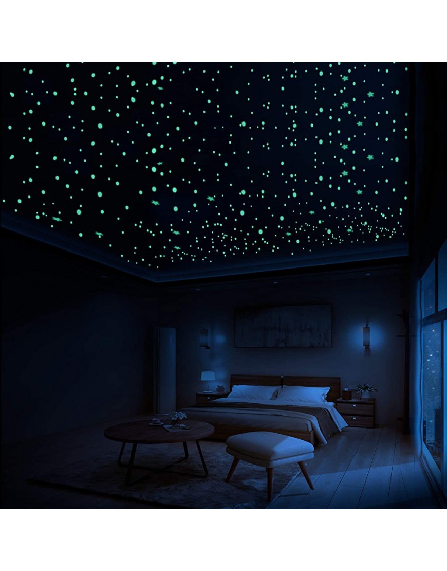 LUMOSX Glow in The Dark Stars for Ceiling Decor 822 pcs 3D Domed Glow in The Dark Stickers Ceiling Stars w Bonus Constellation E-Book | Glow Stars Star Ceiling for Kids Room Decor Kids Wall Decor - BT8BA52EN