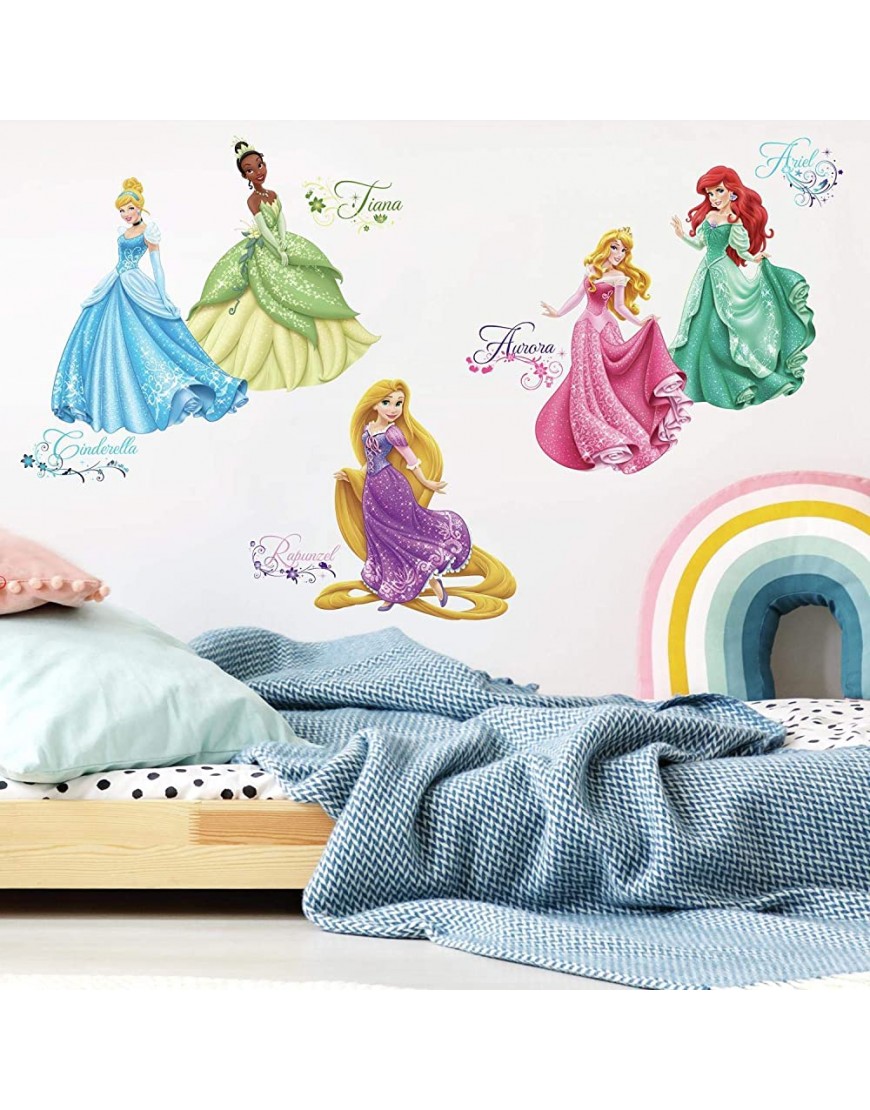 RoomMates RMK2199SCS Disney Princess Royal Debut Peel and Stick Wall Decals 10 inch x 18 inch - B2OPNMWCU