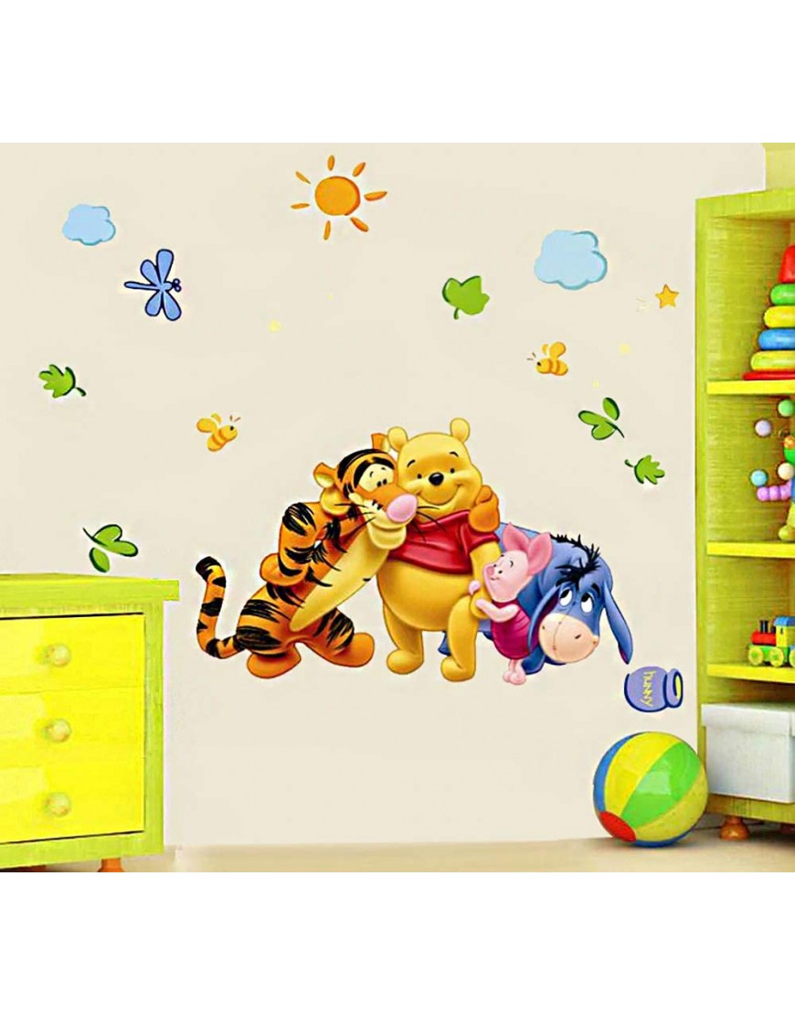 SchwartsCount Winnie The Pooh Wall Decals Kids Rooms Winnie The Pooh Decals Removable PVC Peel and Stick Wall Decor Baby's Room Cartoon Sticker - BKP3ZMID9