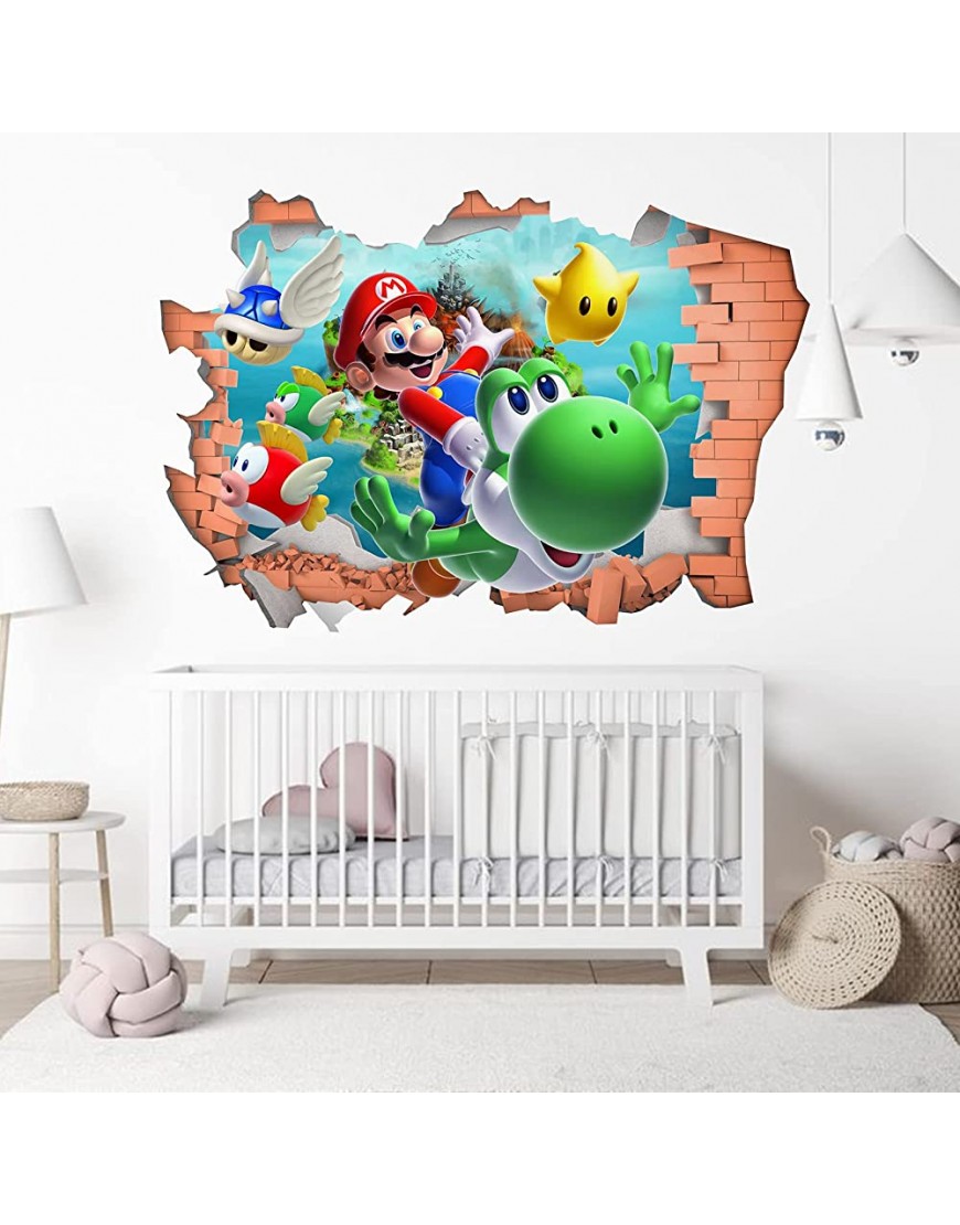 SuperDuo 2022 Super Mario Game Sticker Children's Cartoon Bedroom Background Wall Decoration Self-Adhesive Wall PVC Sticker - BLQYHKVT5