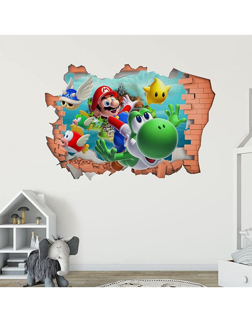 SuperDuo 2022 Super Mario Game Sticker Children's Cartoon Bedroom Background Wall Decoration Self-Adhesive Wall PVC Sticker - BLQYHKVT5