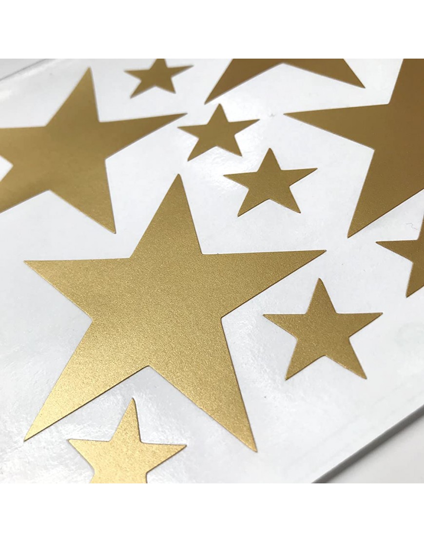 TOARTi Stars Wall Decals 124 Decals Wall Stickers Removable Home Decoration Easy to Peel Stick Painted Walls Metallic Vinyl Polka Wall Decor Sticker for Baby Kids Nursery Bedroom Gold Stars - B15N9868B