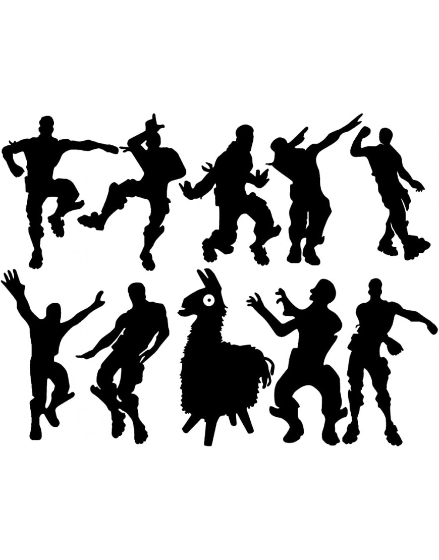 Video Game Wall Decal Wall Sticker Poster Floss Dancing Decal Game Room Decor Peel & Stick Game Decal Baby Bedroom Home Decor Gaming Stickers 34.6" x 23.6" Black - BO1DMESP1